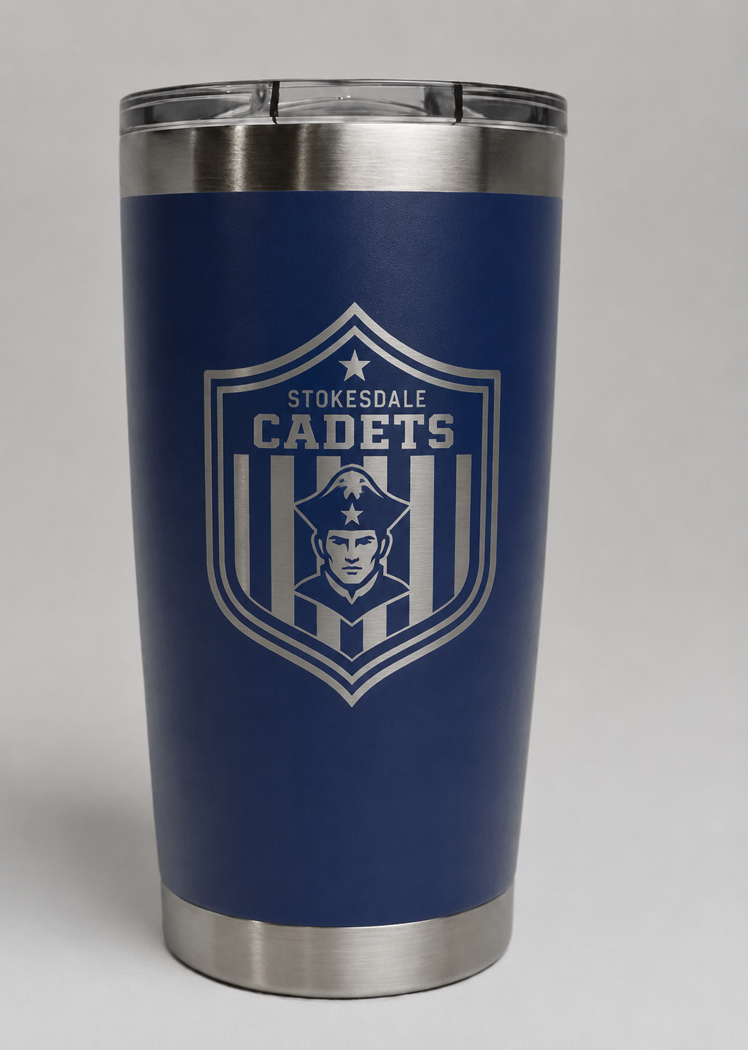 Cadets Polar Camel Ringneck Tumbler with Slider Lid — Navy (front)