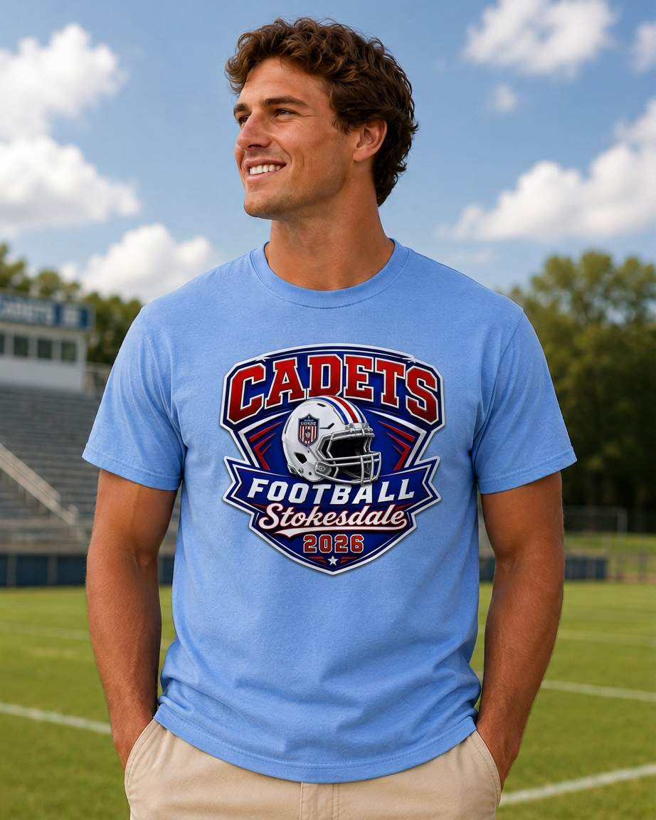 Cadet Football Unisex Dry Blend T-Shirt 8000 — Carolina Blue (front)
