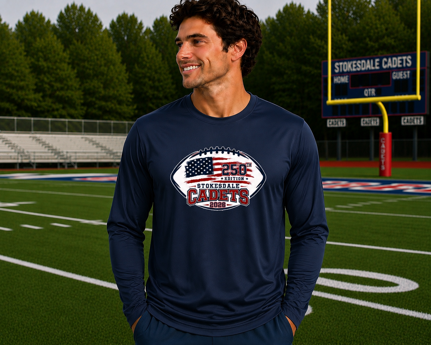 Unisex Performance Long Sleeve T-Shirt — Navy (front)