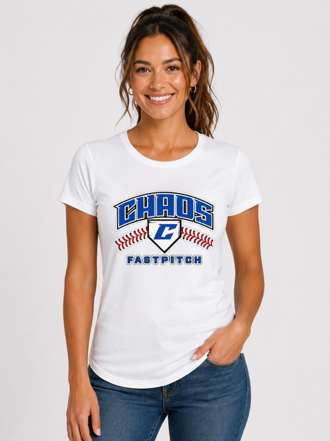 Women's Bella + Canvas Relaxed Fit Tee — White (front)