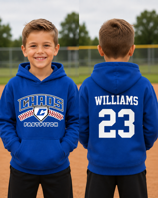 Gildan Youth Hoodie — Royal (front)