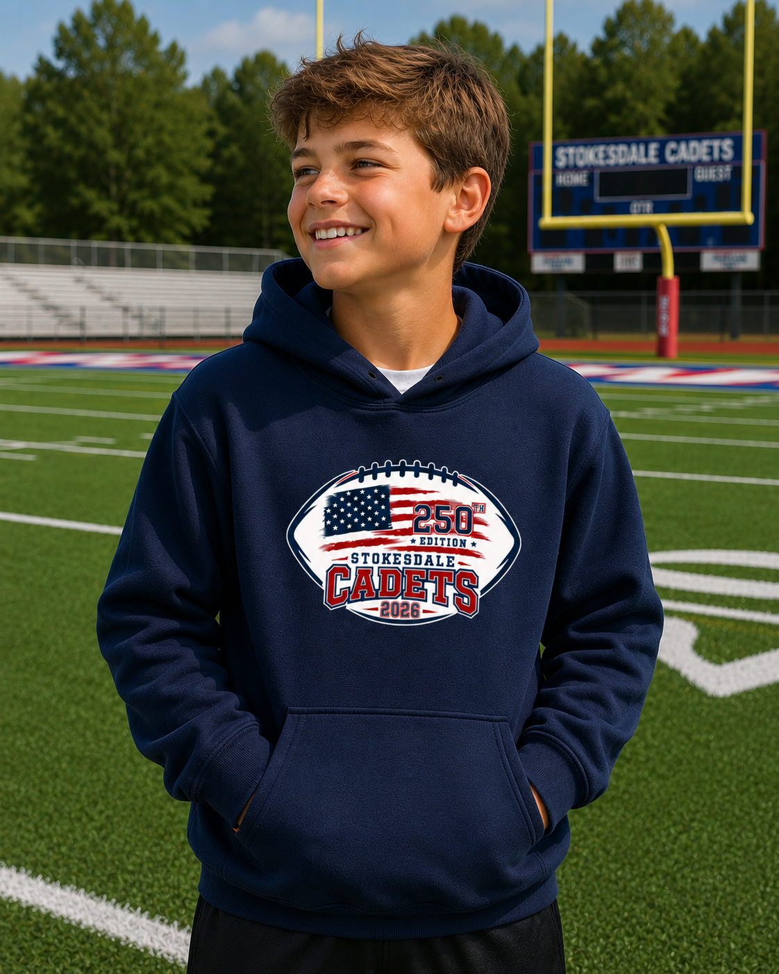 Gildan Youth Heavy Blend™ Hooded Sweatshirt — Navy (front)