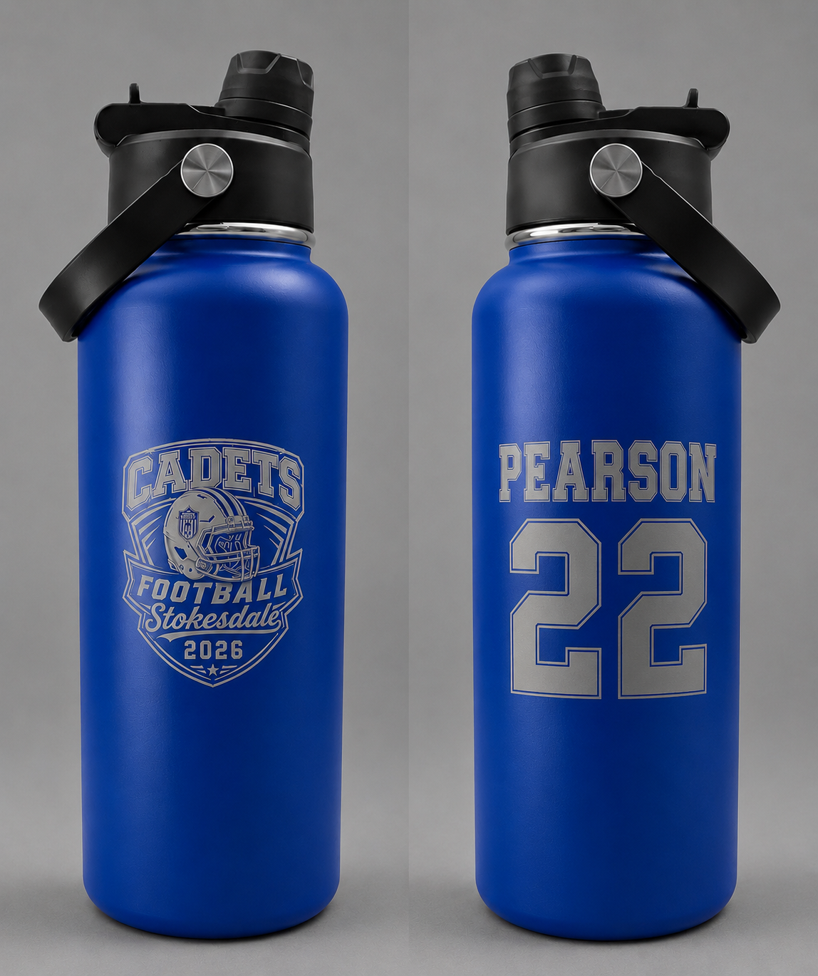 32oz Sports Water Bottle — Royal Blue (front)